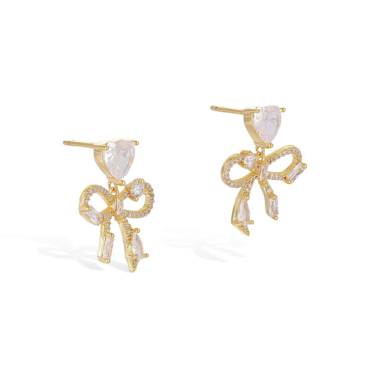 Manuela 14K Gold Delicate Bow Earrings