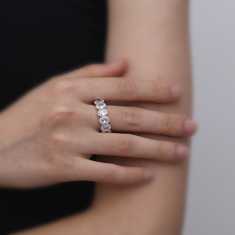 Marinette White Oval Ring