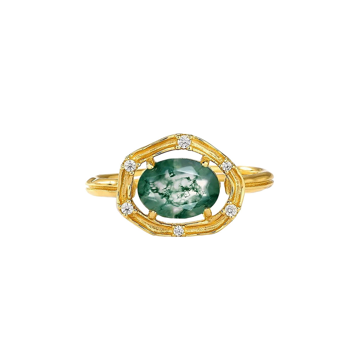 Marthe Green Moss Oval Open Ring