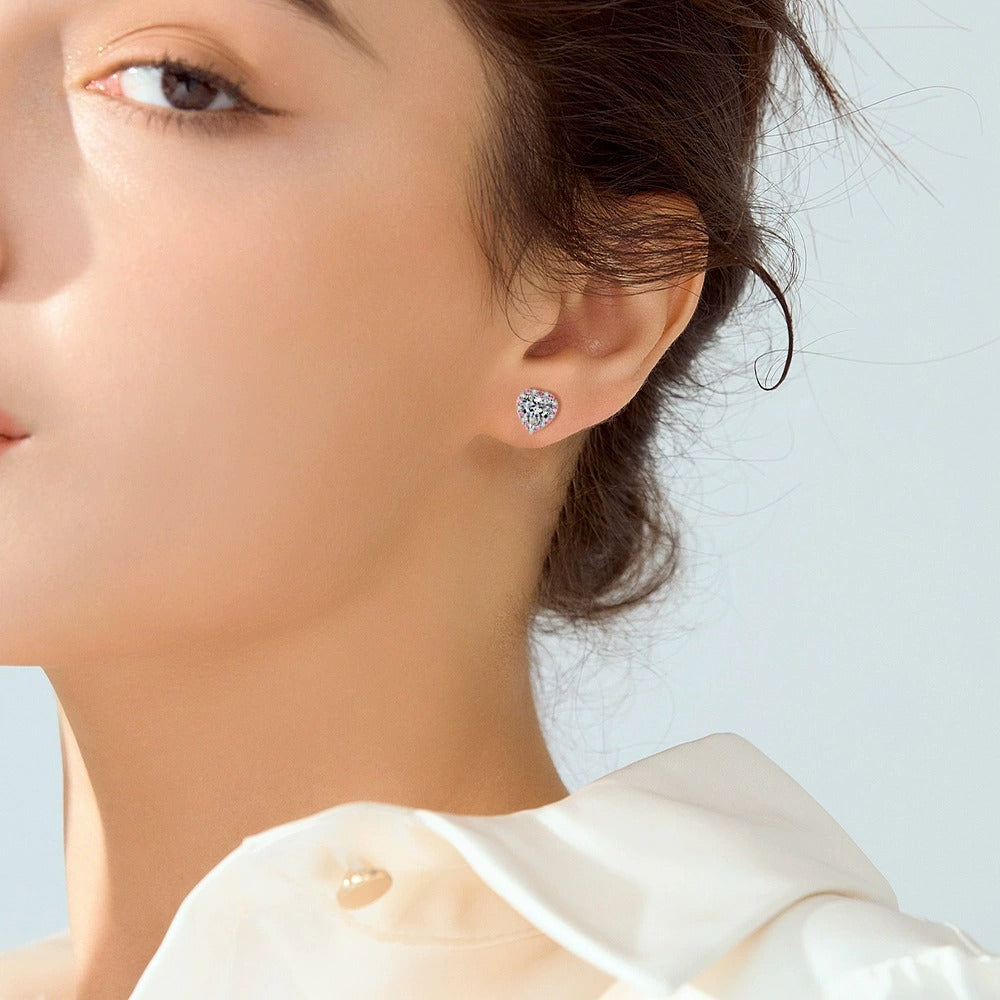 Maryline Pink Heart Stud Earrings