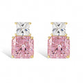 Mireille Pink Bottle Shape 14K Gold Stud Earrings