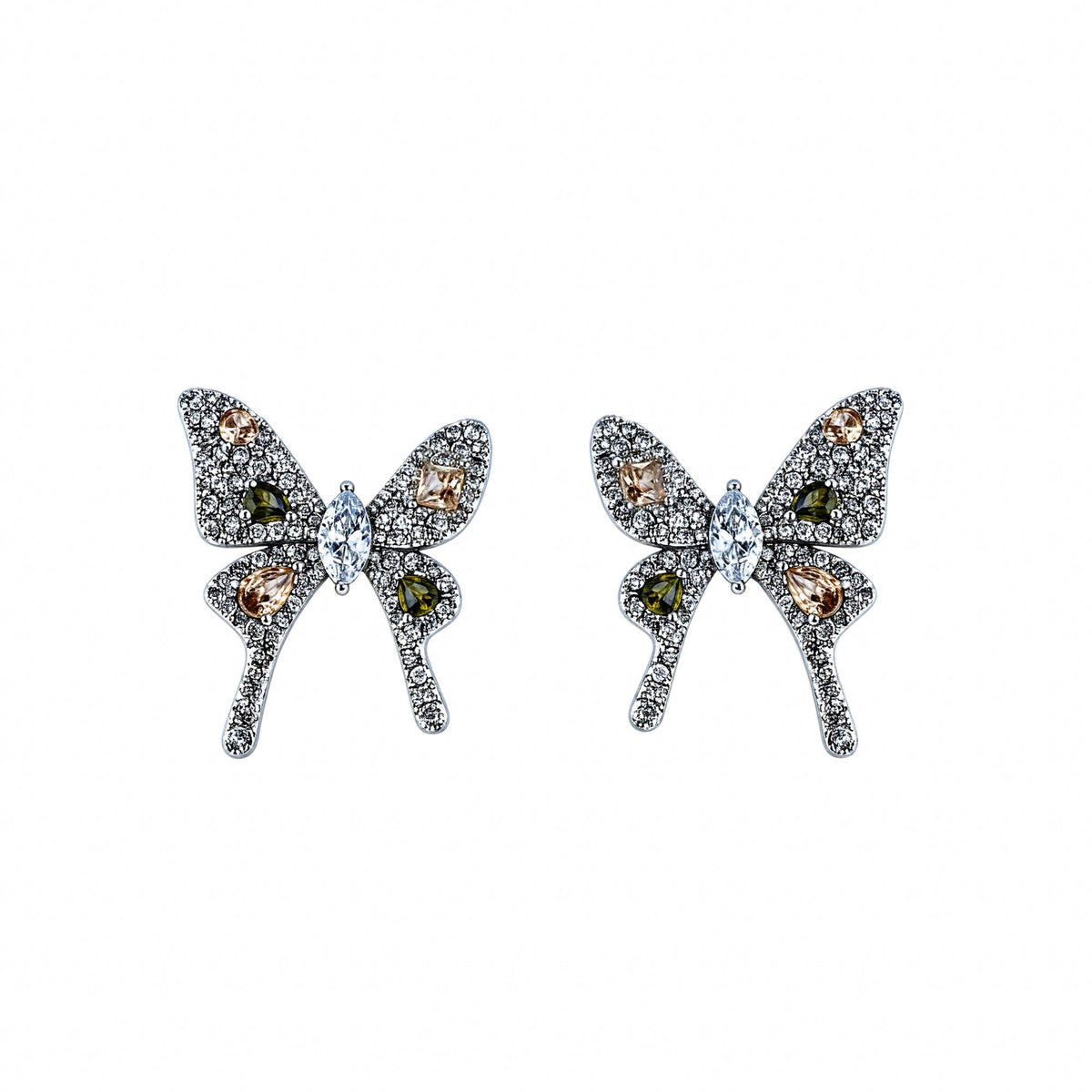 Morpho Green Butterfly Stud Earrings