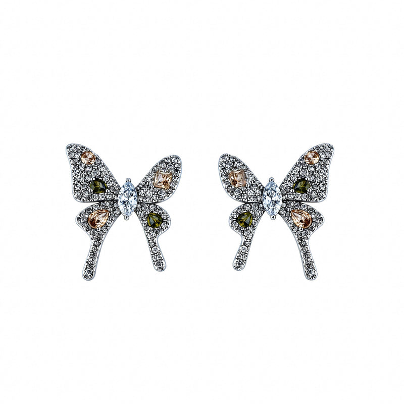 Morpho Green Butterfly Stud Earrings