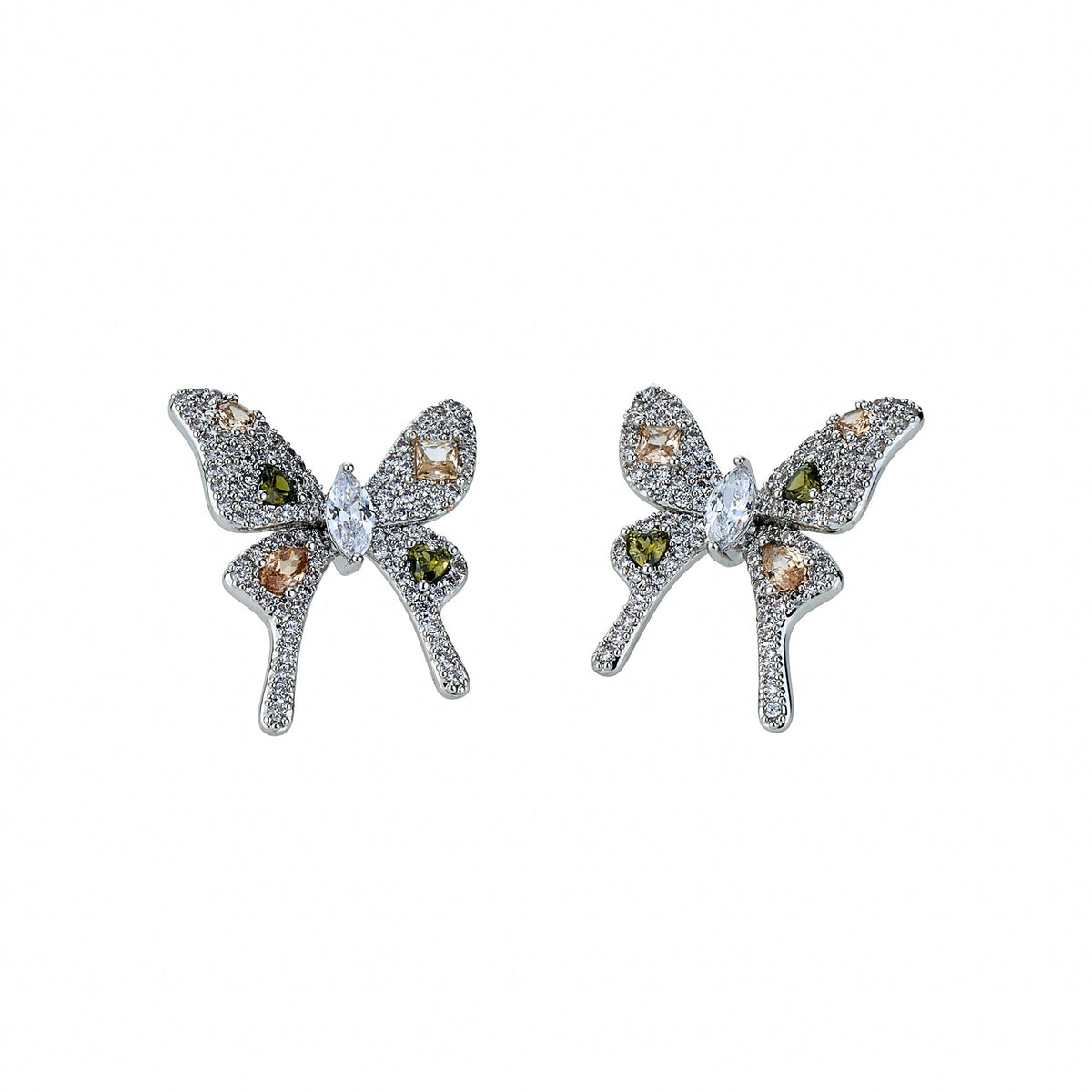Morpho Green Butterfly Stud Earrings