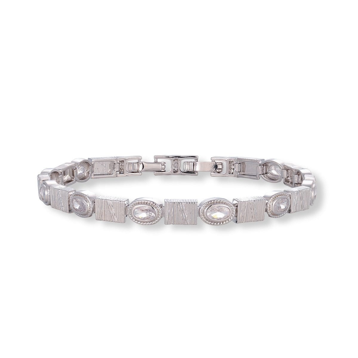 Nancy Silver Oval Rectangular Bracelet