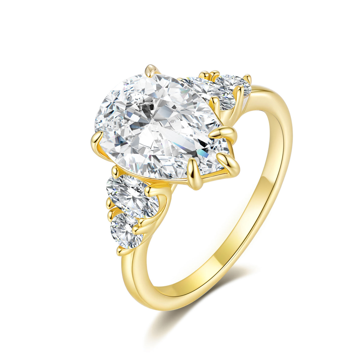 Moissanite Teardrop Ring
