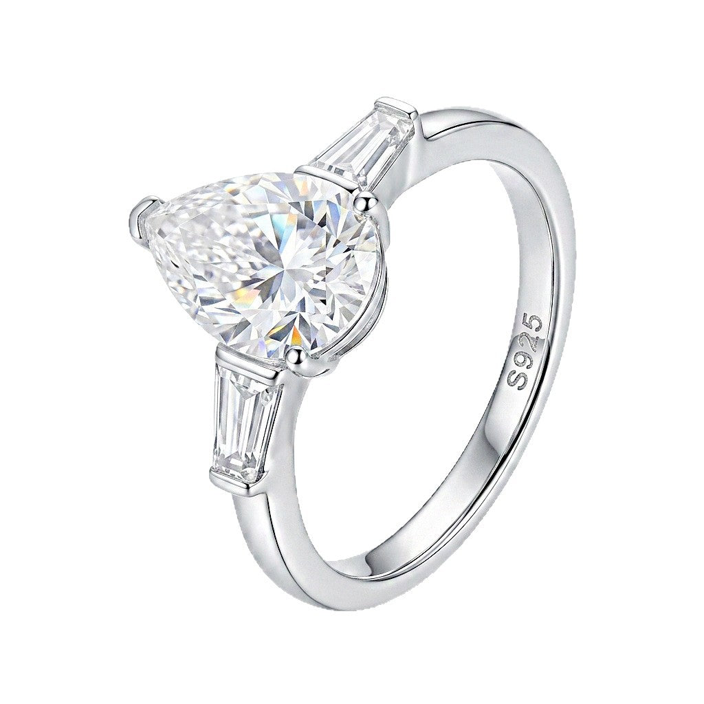 Moissanite Teardrop Ring