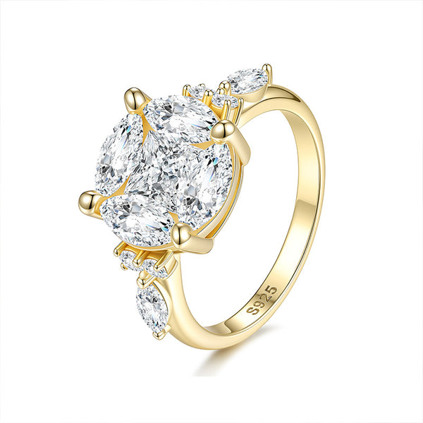 Moissanite Cluster Ring