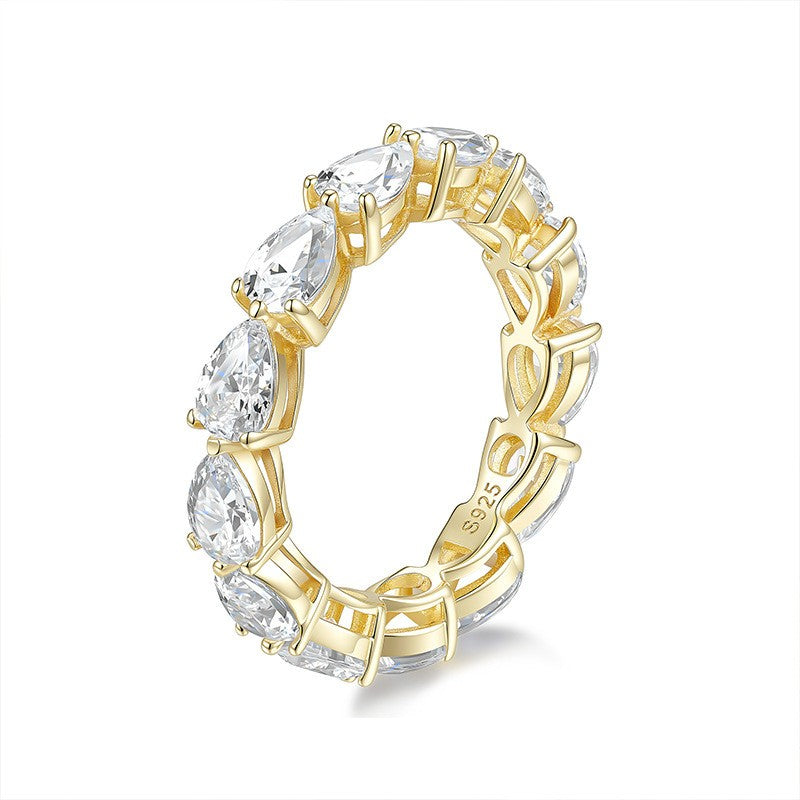 Moissanite Three-Prong Teardrop Ring