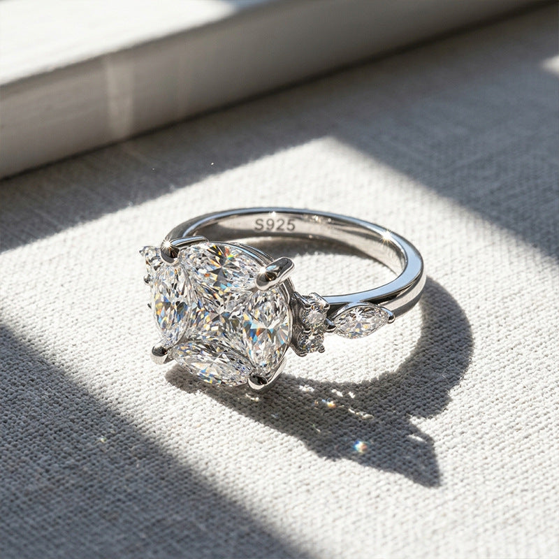 Moissanite Cluster Ring