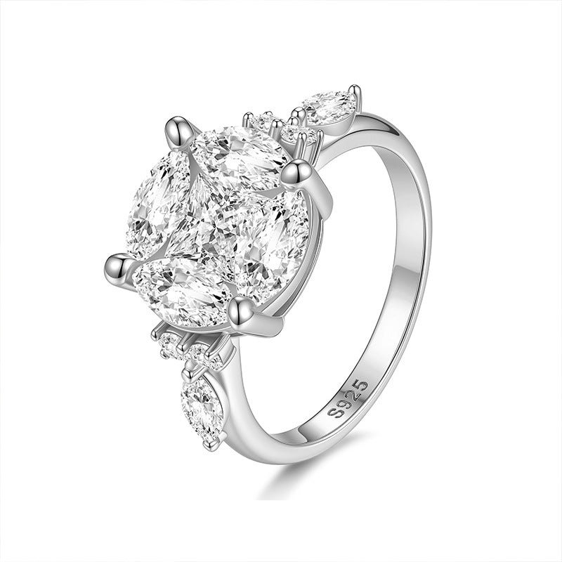 Moissanite Cluster Ring