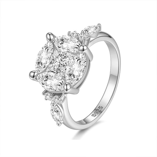 Moissanite Cluster Ring