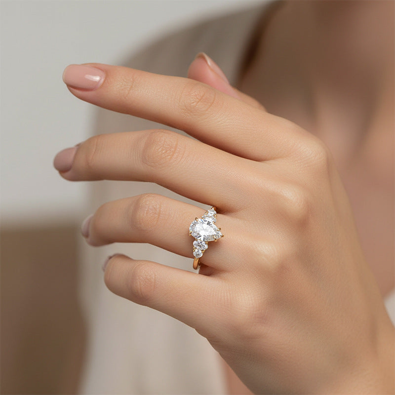 Moissanite Teardrop Ring