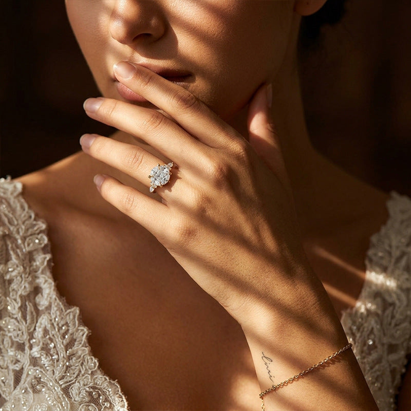 Moissanite Cluster Ring