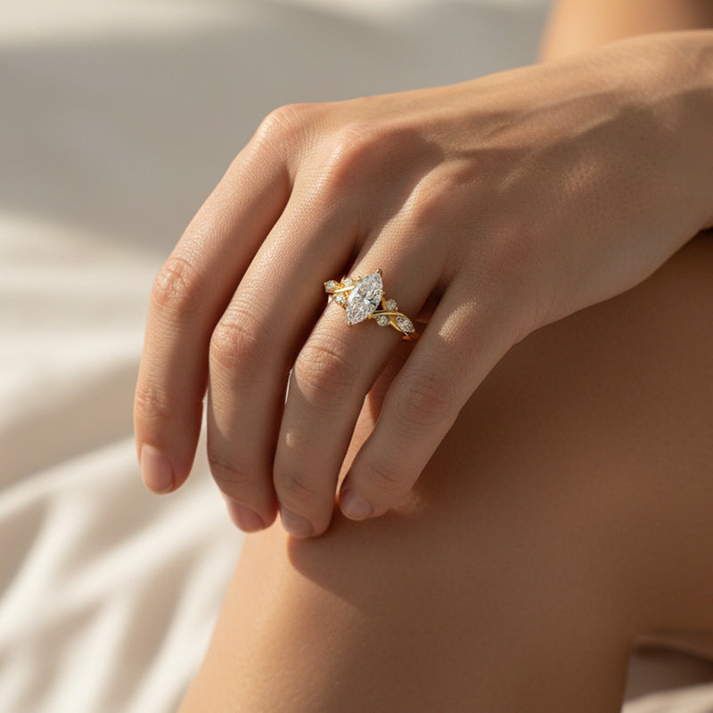 Moissanite Marquise Ring