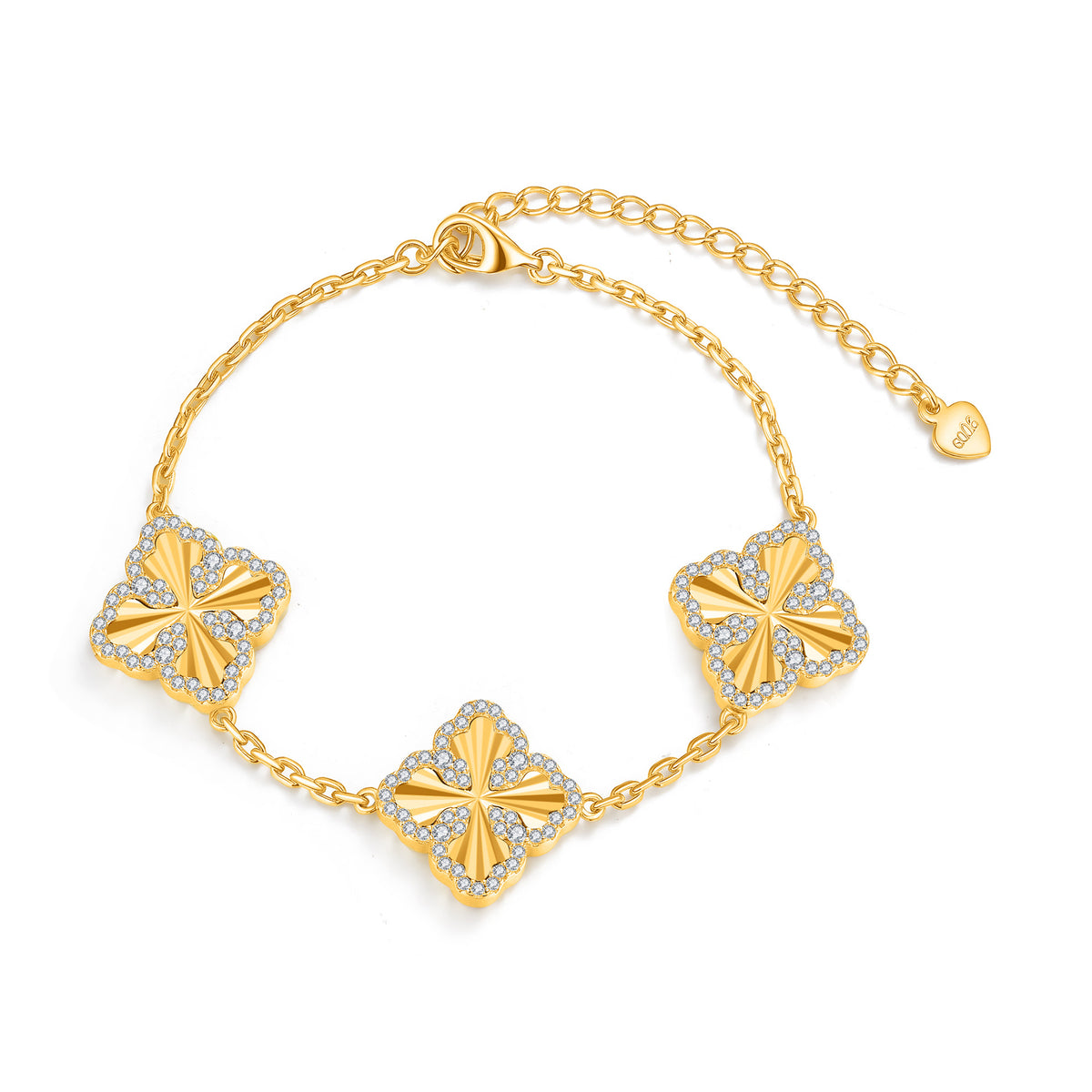 1.0mm Moissanite Clover Bracelet