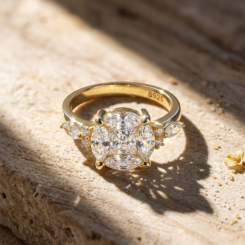Moissanite Cluster Ring