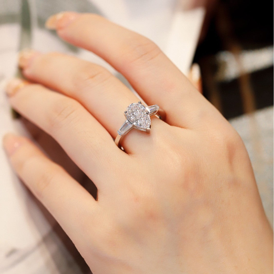 Moissanite Teardrop Ring