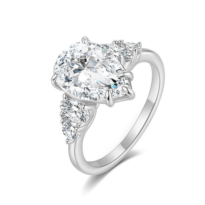 Moissanite Teardrop Ring