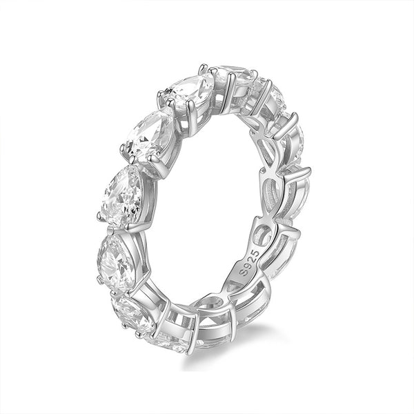 Moissanite Three-Prong Teardrop Ring