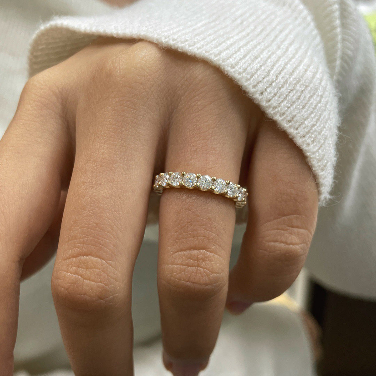 Moissanite Pavé Band Ring