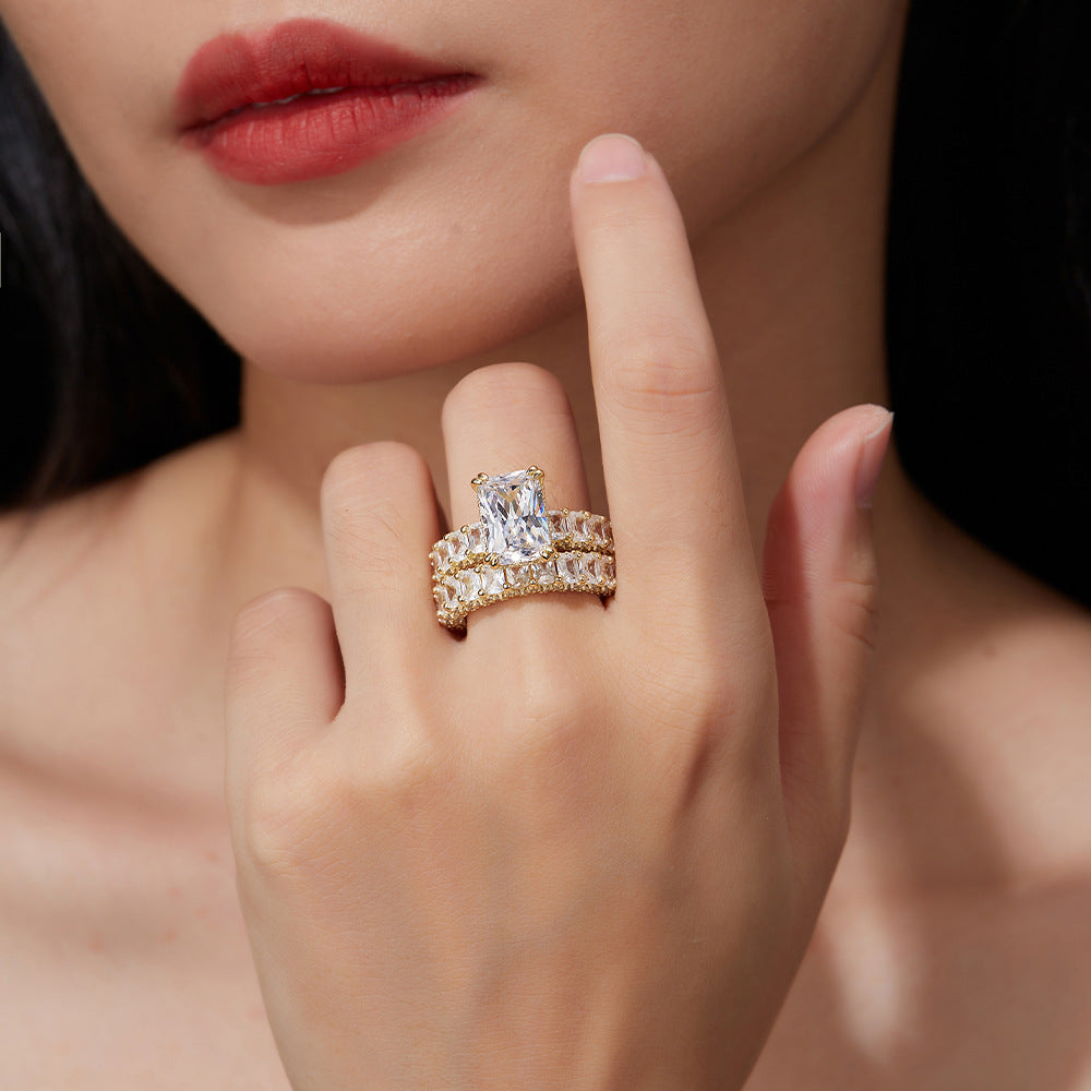Moissanite Bridal Ring Set