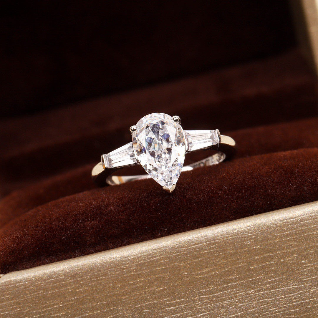 Moissanite Teardrop Ring