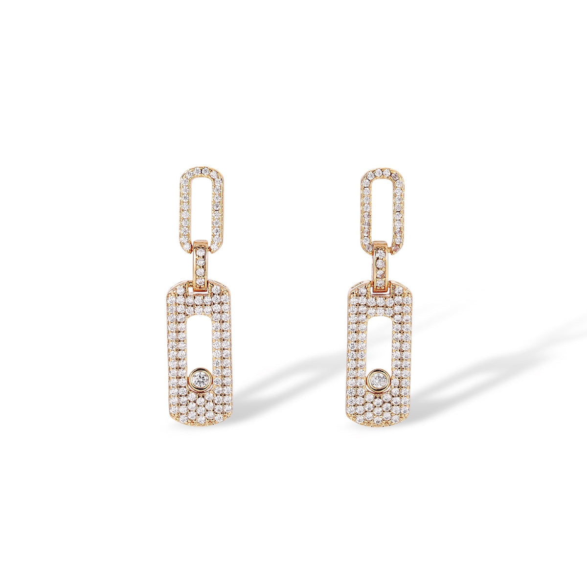 Odalind 14K Gold Move Rounded Rectanglar Earrings