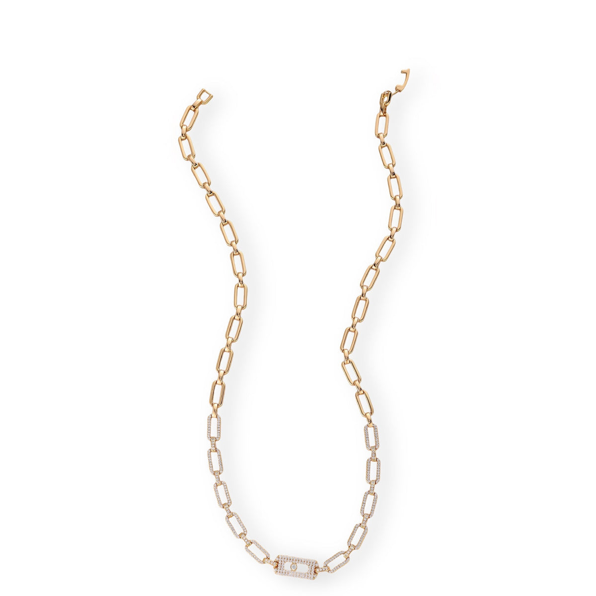 Odalind 14K Gold Move Rounded Rectanglar Necklace