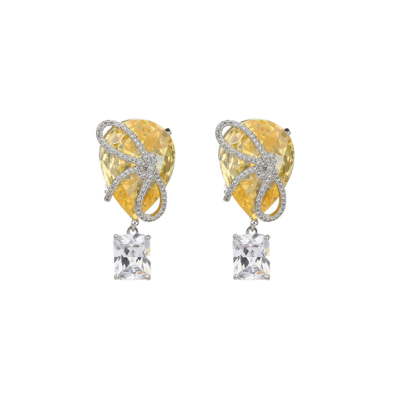 Ozanne Yellow Butterfly Teardrop Earrings