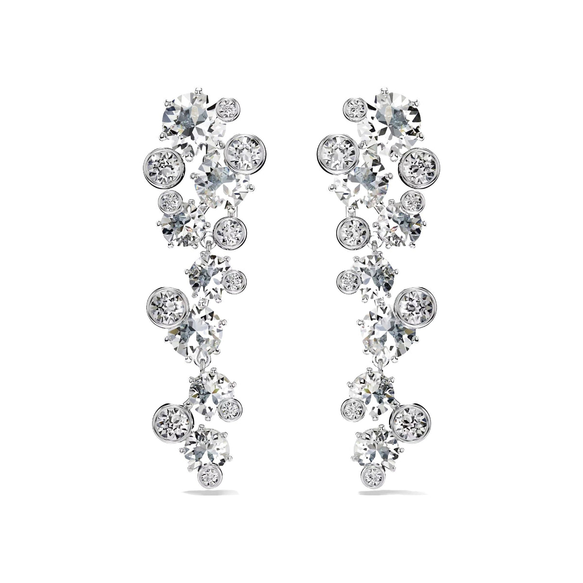 Pamela White Round Drop Earrings