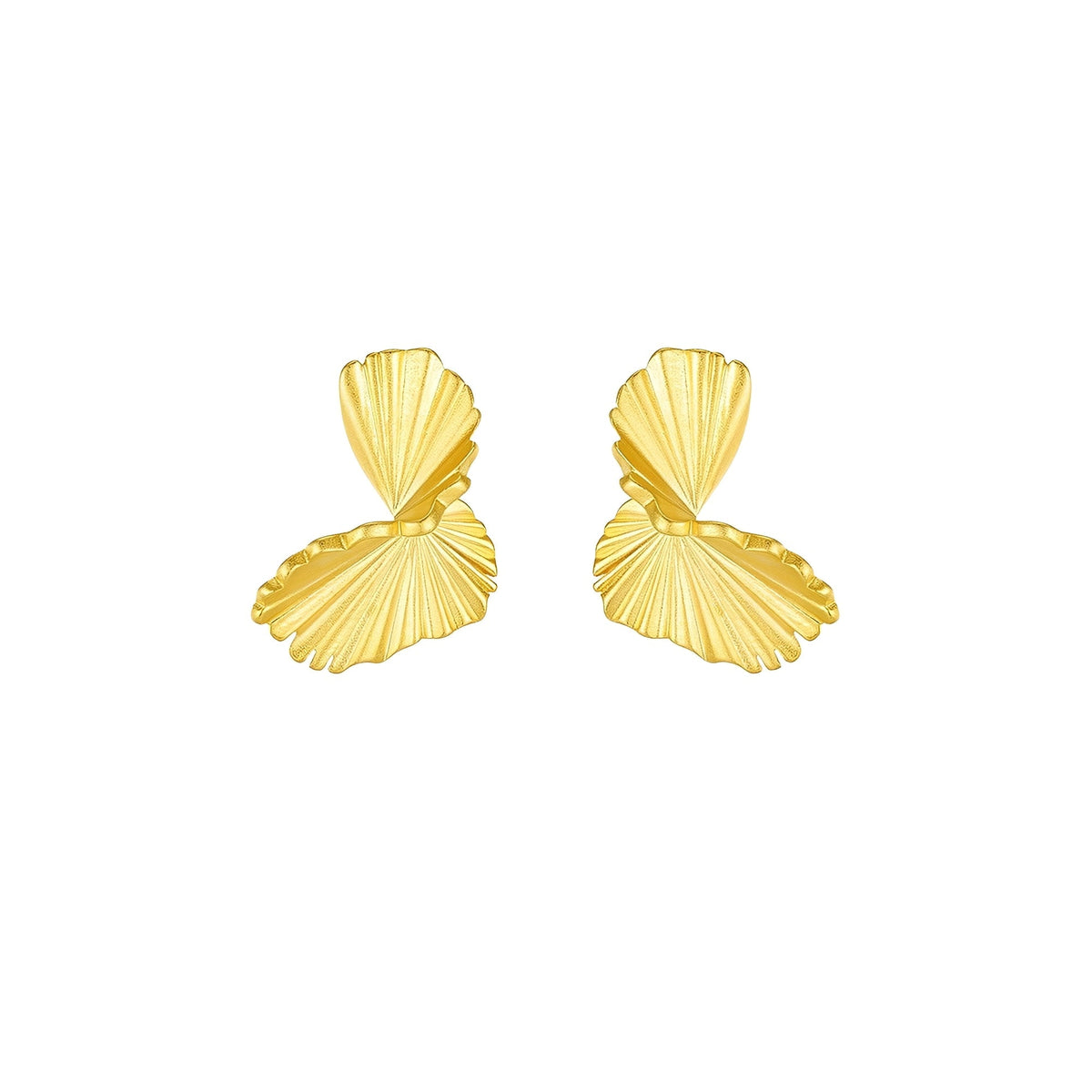 Paula 14K Gold Fan Stud Earrings