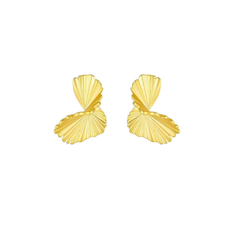 Paula 14K Gold Fan Stud Earrings