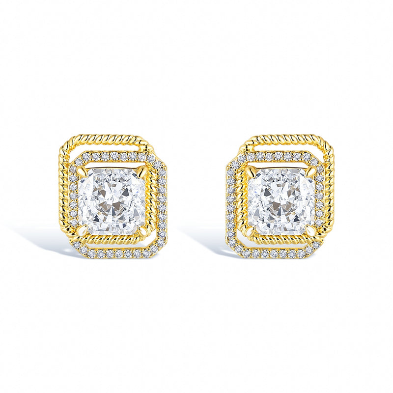 Paulette Pillow-Cut 14K Gold Stud Earrings