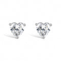 Pierrette White Heart Stud Earrings
