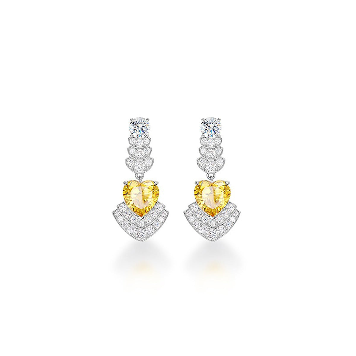 Radlind Yellow Heart Drop Earrings