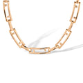 Romina 14K Gold Hollow Rectangular Necklace