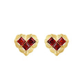 Sandra Red Heart Stud Earrings