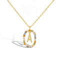 Sandrine Multicolor Initial Letter Necklace