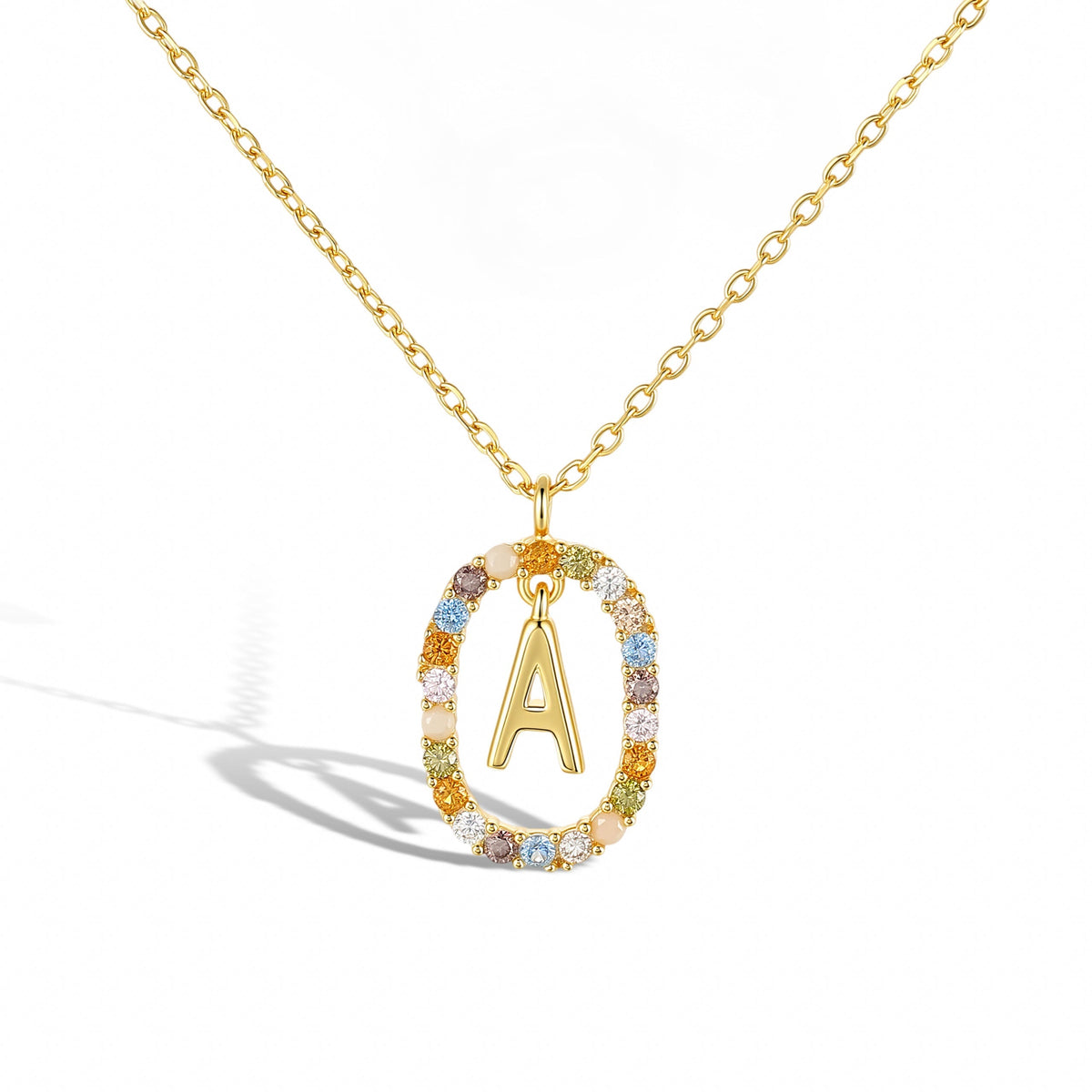 Sandrine Multicolor Initial Letter Necklace