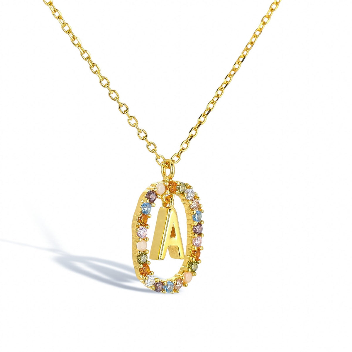 Sandrine Multicolor Initial Letter Necklace