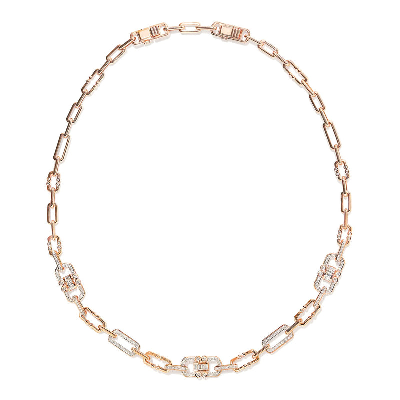 Sighild 14K Gold Geometric Link Choker Necklace