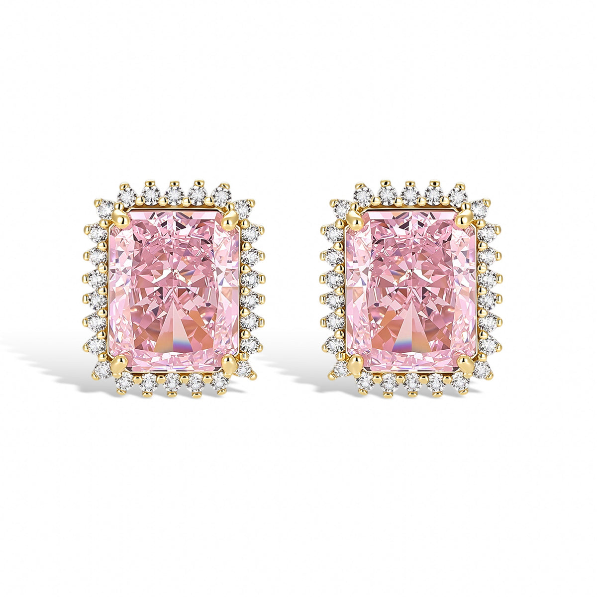 Simone Square 14K Gold Stud Earrings