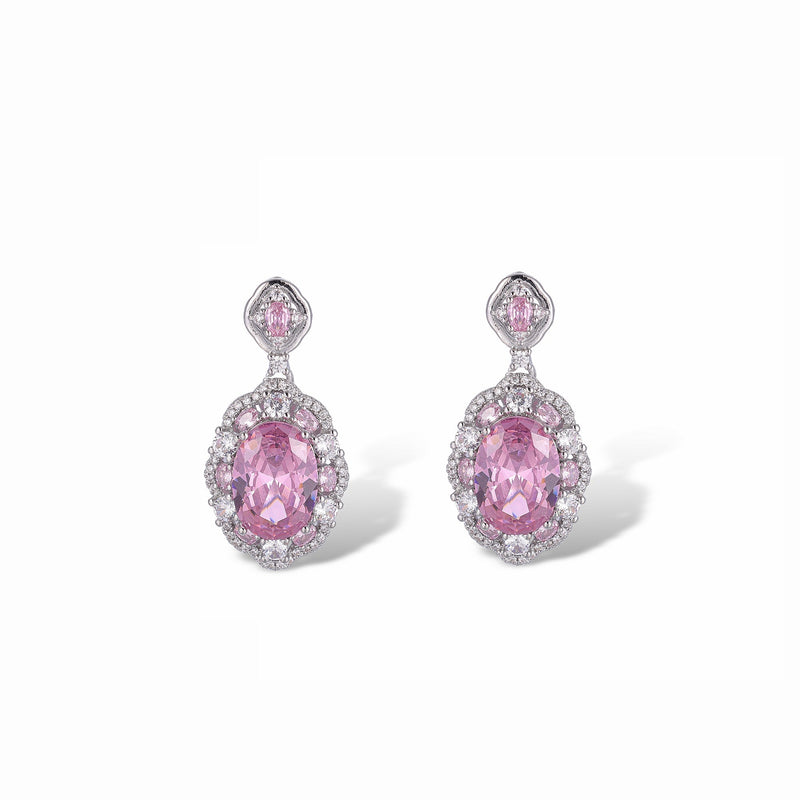 Susanne Pink Oval Earrings