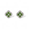Trèfle Green Diopside Stud Earrrings