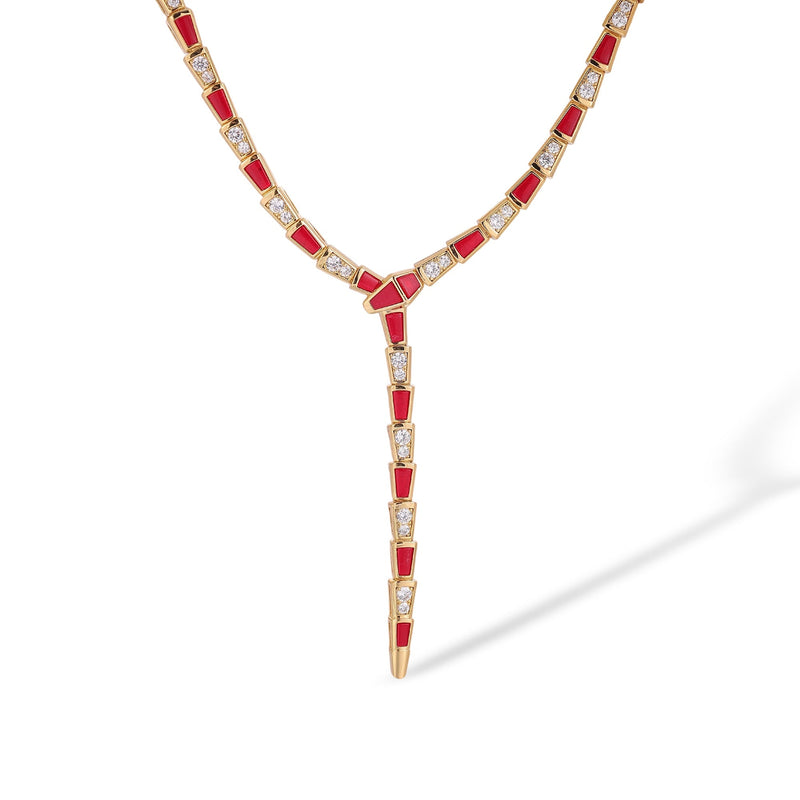 Udelgard 14K Gold Snake Y Shape Necklace