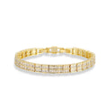 Viola 14K Gold Double Row Square Tennis Bracelet