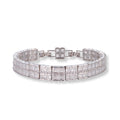 Viola Silver Double Row Square Tennis Bracelet