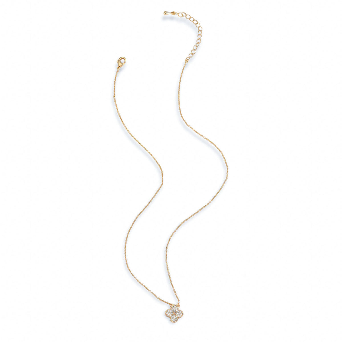 Yasmine 14K Gold Clover Necklace