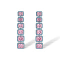 Ylva Pink Square Earrings